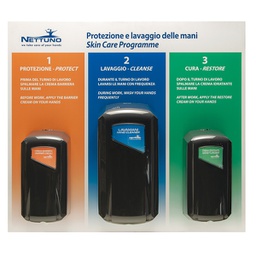 [98366] Pannello per la protezione e lavaggio delle mani con 3 dispenser 67,4x60x1cm