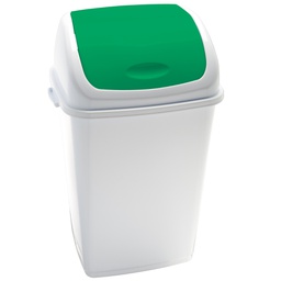 [82736] Pattumiera a basculante 50Lt Rif Basic Bianco/Verde