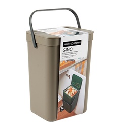 [94947] Pattumiera GINO per rifiuti organici marrone 12 lt Perfetto