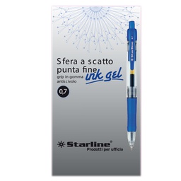[STL1209] PENNA SFERA SCATTO INK GEL BLU 0.7MM Fine STARLINE