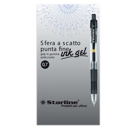[STL1208] PENNA SFERA SCATTO INK GEL NERO 0.7MM Fine STARLINE