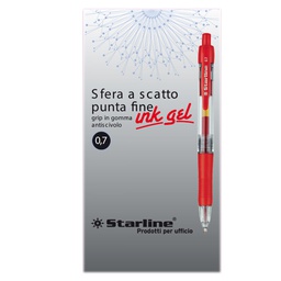 [STL1210] PENNA SFERA SCATTO INK GEL ROSSO 0.7MM Fine STARLINE