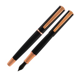 [72937] PENNA STILOGRAFICA IMPRESSA NERO-ROSEGOLD punta M MONTEVERDE