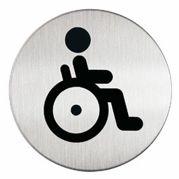 [61378] PITTOGRAMMA D 8,3cm 'TOILETTE DISABILI' IN ACCIAIO