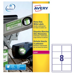 [76890] Poliestere adesivo L4715 bianco 20fg A4 99,1x67,7mm (8et/fg laser Avery