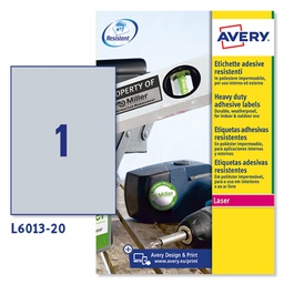 [47312] Poliestere adesivo L6013 argento 20fg A4 210x297mm (1et/fg laser Avery