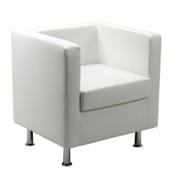 [95952] Poltrona in similpelle Pragma PR1 bianco con braccioli inclusi