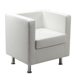 [95952] Poltrona in similpelle Pragma PR1 bianco con braccioli inclusi