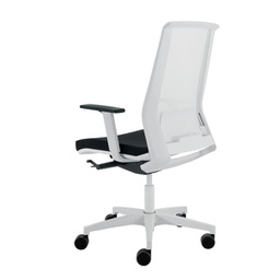 [96155] Poltrona semidirezionale Light LLB nero/bianco con braccioli regolabili