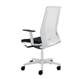 [96155] Poltrona semidirezionale Light LLB nero/bianco con braccioli regolabili