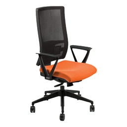[98483] POLTRONA OPERATIVA Nereide ARANCIO C/BRACC. tessuto Eco tratt. ignifugo