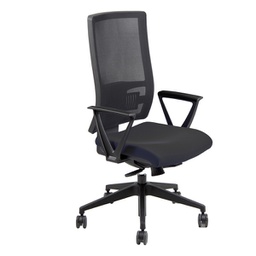 [98482] POLTRONA OPERATIVA Nereide NERO C/BRACC. tessuto Eco tratt. ignifugo