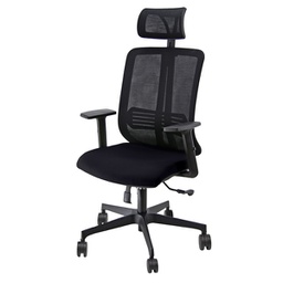 [89594] Poltrona semidirezionale Vertigo VRAPG nero/nero poggiatesta e brac. regolabili