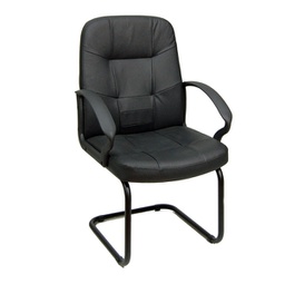 [93594] POLTRONA VISITATORE Auriga V NERO in pelle e sky