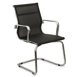 [74202] POLTRONA VISITATORE Pollux Space PXV NERO in rete con braccioli inclusi