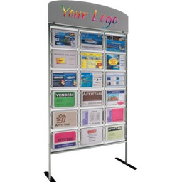 [65233] PORTA AVVISI MENPA DA TERRA CON 18 DISPLAY A4 ORIZZONTALI