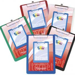 [74061] PORTABLOCCO A4 IN PPL CON MOLLA IN METALLO BLU