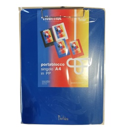 [74061] PORTABLOCCO A4 IN PPL CON MOLLA IN METALLO BLU