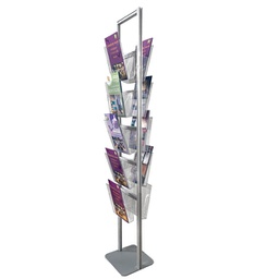 [94816] Portadepliant da terra con 10 Tasche A4 H160cm - Torretta bifacciale