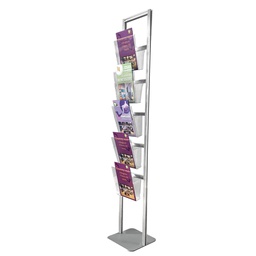 [93777] Portadepliant da terra con 5 Tasche A4 H160cm - Torretta monofacciale