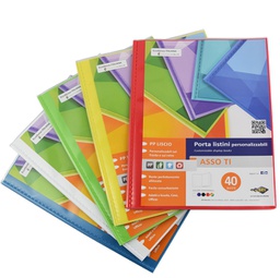 [89372] Portalistini personalizzabili Asso Ti 22x30cm 40 buste col.ass. Sei rota