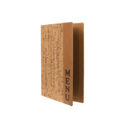 [71608] PORTA MENU' A4-24x34cm SUGHERO DESIGN con 1 INSERTO DOPPIO