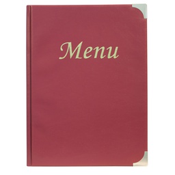 [71618] PORTA MENU' A4-31,5x24cm BORDEAUX in PVC BASIC con 4+2 BUSTE FISSE