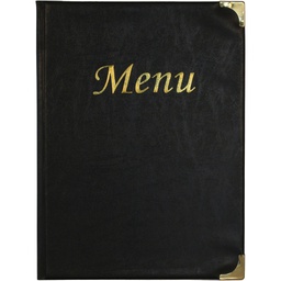 [71617] PORTA MENU' A4-31,5x24cm NERO in PVC BASIC con 4+2 BUSTE FISSE