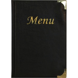 [71619] PORTA MENU' A5-23,7x17,2cm NERO in PVC BASIC con 4+2 BUSTE FISSE