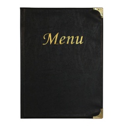 [71619] PORTA MENU' A5-23,7x17,2cm NERO in PVC BASIC con 4+2 BUSTE FISSE