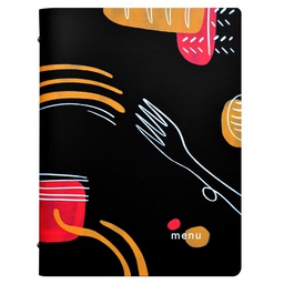 [91135] PortamenU' F.to A4 24,6x31,6cm Linea Spaghetti - nero