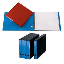 [37474] PORTATABULATI SINGOLO AD ANELLI 204G 31,5X42CM AZZURRO