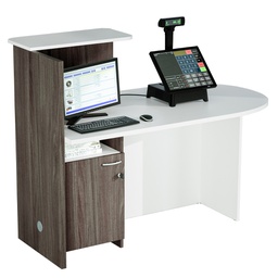 [82913] Postazione Reception Concept DX L143 x P83 x H117cm bianco/frass.tosc.
