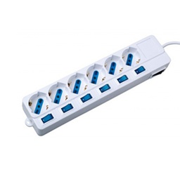 [57916] PRESA MULTIPLA 6 PRESE MULTISTANDARDC/INTERRUTTORE SINGOLO MELCHIONI