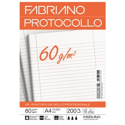 [58726] Protocollo uso bollo 200fg 60gr f.to A3 chiuso (21x29,7cm Fabriano