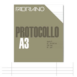 [58726] Protocollo uso bollo 200fg 60gr f.to A3 chiuso (21x29,7cm Fabriano