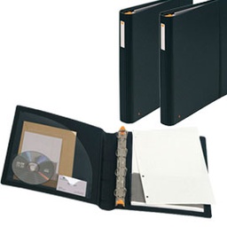 [64492] RACCOGLITORE MANAGER 4ANELLI D30MM A4 MAXI IN PPL NERO EXACTIVE