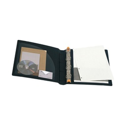 [64492] RACCOGLITORE MANAGER 4ANELLI D30MM A4 MAXI IN PPL NERO EXACTIVE