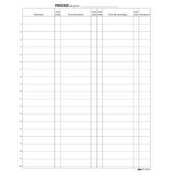 [52032] REGISTRO FIRME PRESENZE AL LAVORO 31X24 100PAG. E2819