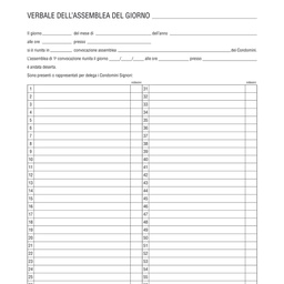 [50276] REGISTRO VERBALI ASSEMBLEA CONDOMINIO 96PAG 31X24,5CM E2529