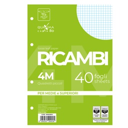 [28845] RICAMBI FORATI A4 4MM QUAXIMA 40FG 80GR PIGNA