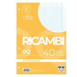 [28848] RICAMBI FORATI A4 5mm c/marg QUAXIMA 40FG 80GR PIGNA