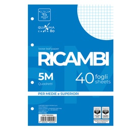 [28831] RICAMBI FORATI A5 5MM 80GR QUAXIMA 40FG 80GR PIGNA
