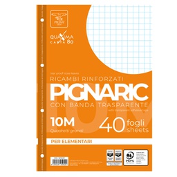 [54881] RICAMBI FORATI RINFORZATI A4 10MM 40FG 80GR PIGNARIC