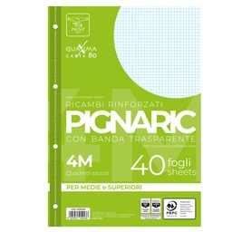 [54883] RICAMBI FORATI RINFORZATI A4 4MM 40FG 80GR PIGNARIC