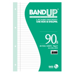 [64420] RICAMBI FORATI RINFORZATI BANDUP A4 90gr 40fg 1rigo c/margine BM