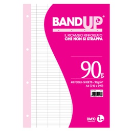 [64426] RICAMBI FORATI RINFORZATI BANDUP A4 90gr 40fg rigo di 1a BM