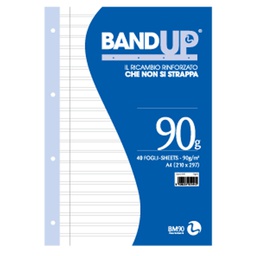 [64427] RICAMBI FORATI RINFORZATI BANDUP A4 90gr 40fg rigo di 3a BM
