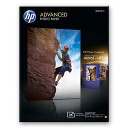 [HPQ8696A] RISMA 25 FG CARTA FOTOGRAFICA HP ADVANCED LUCIDA 250GR 13X18CM SENZA BORDI