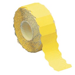 [37905] Rotolo 1500 etichette 26x12mm giallo fluo permanenti a onda Markin
